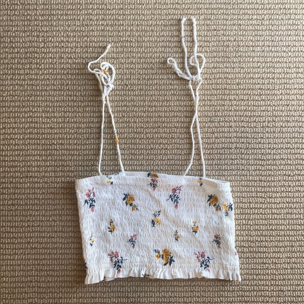 White floral bandeau top